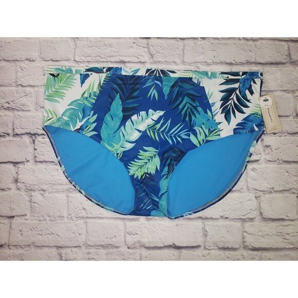NEW Peyton & Parker Women's Size 3X Blue Tropical Full Coverage Swimsuit Bottom - Picture 1 of 5